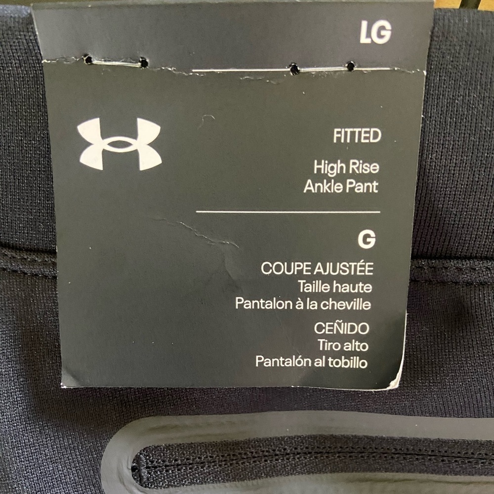 NEW W/Tags Women’s UNDER ARMOUR Fitted Hi-Rise Ankle Pants Lg Black - Picture 5 of 10